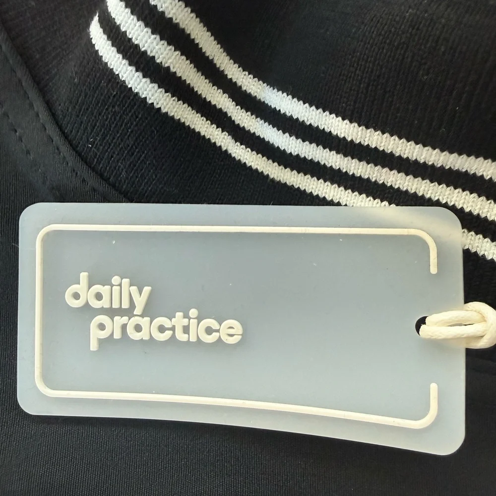 Daily Practice Black Quarter Zip Drop Waist Mini Dress Size M NWT - Picture 5 of 6